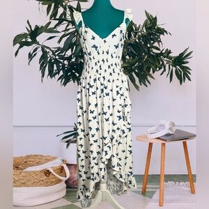 Vine & Valley Butterfly Hi-Low Ruffle Dress